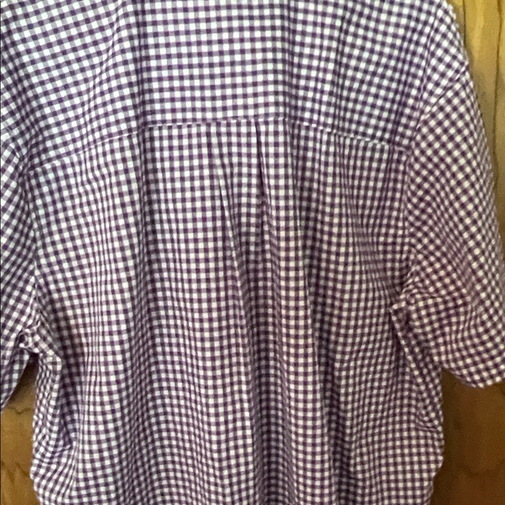 Men's Purple Gingham Button Down Shirt - Picture 4 of 4